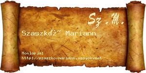 Szaszkó Mariann névjegykártya