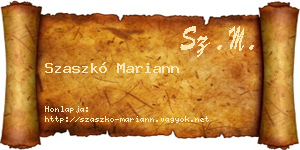 Szaszkó Mariann névjegykártya