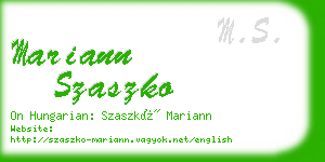 mariann szaszko business card